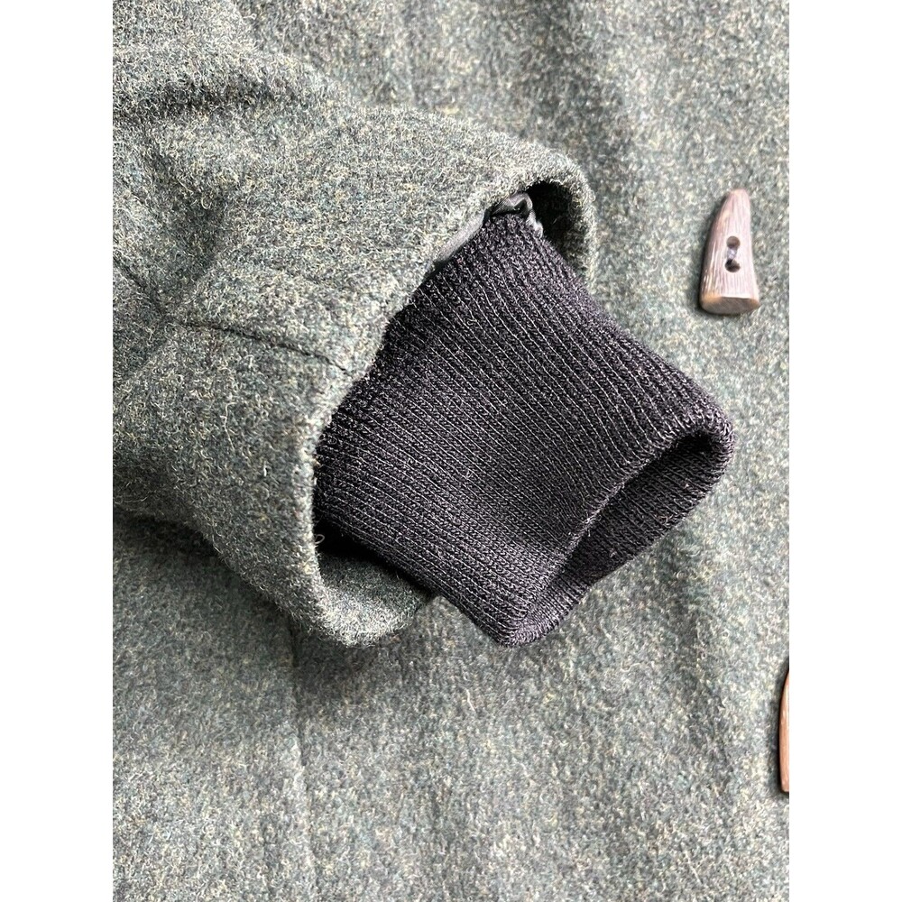 Vintage Women L.L.Bean Wool Duffel Coat Faux Fur-lined Hood Cuffs Size 20 Green - Picture 6 of 15